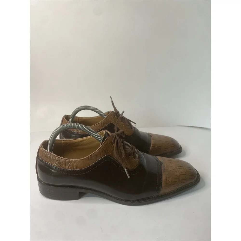 Bolano Men's Dress Shoe. Men's Size 9 Cognac/ Brown. WYND-215.Oxford Style Dress